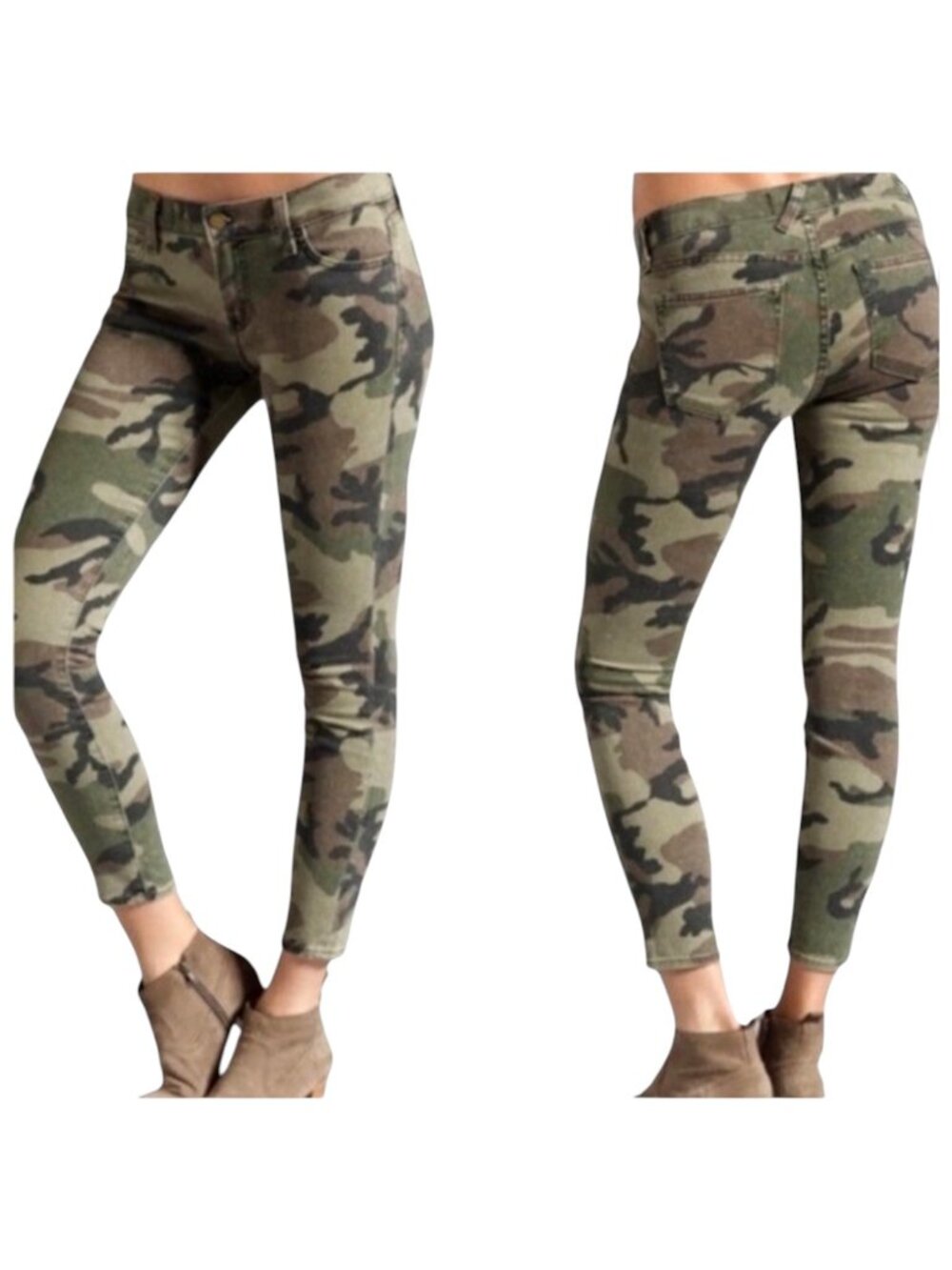 TEXTILE Elizabeth and James Jeans Women 25 Green Camo Skinny Debbie‎ Streetwear